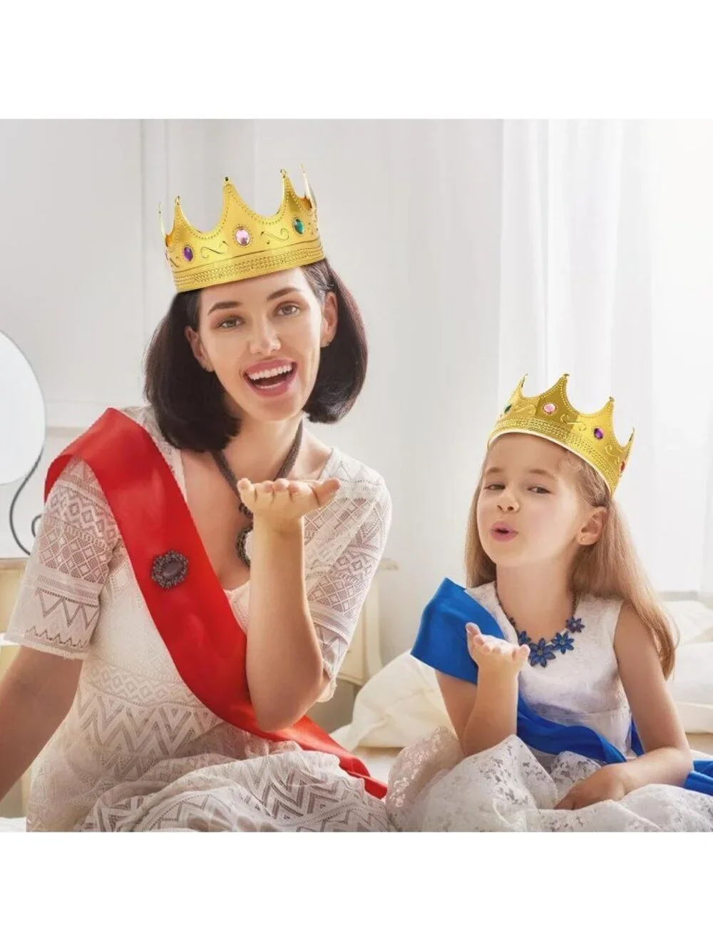 Kids Boys Girls Shiny Gold Finish Lightweight Prince Plastic Elegant Crown